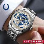 NFL Premium Luxury Stainless Steel Watch Custom Name Gift For Fan - Limited Edition