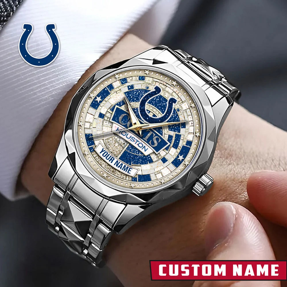 NFL Premium Luxury Stainless Steel Watch Custom Name Gift For Fan - Limited Edition