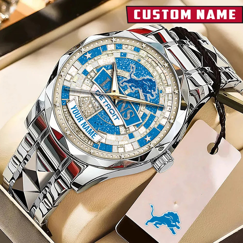 NFL Premium Luxury Stainless Steel Watch Custom Name Gift For Fan - Limited Edition