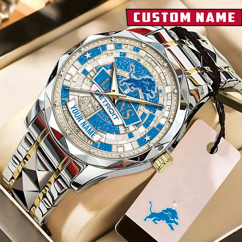 NFL Premium Luxury Stainless Steel Watch Custom Name Gift For Fan - Limited Edition