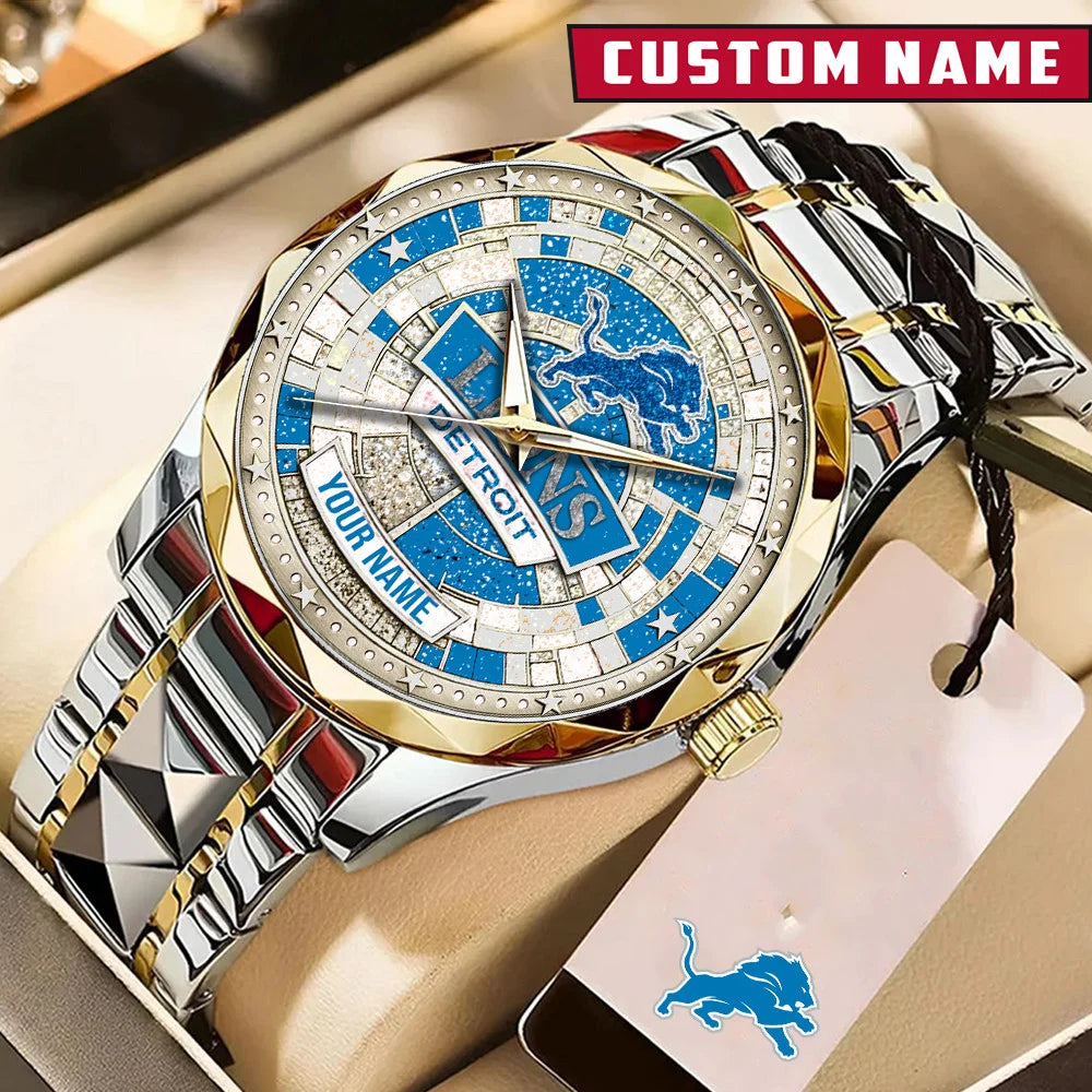 NFL Premium Luxury Stainless Steel Watch Custom Name Gift For Fan - Limited Edition