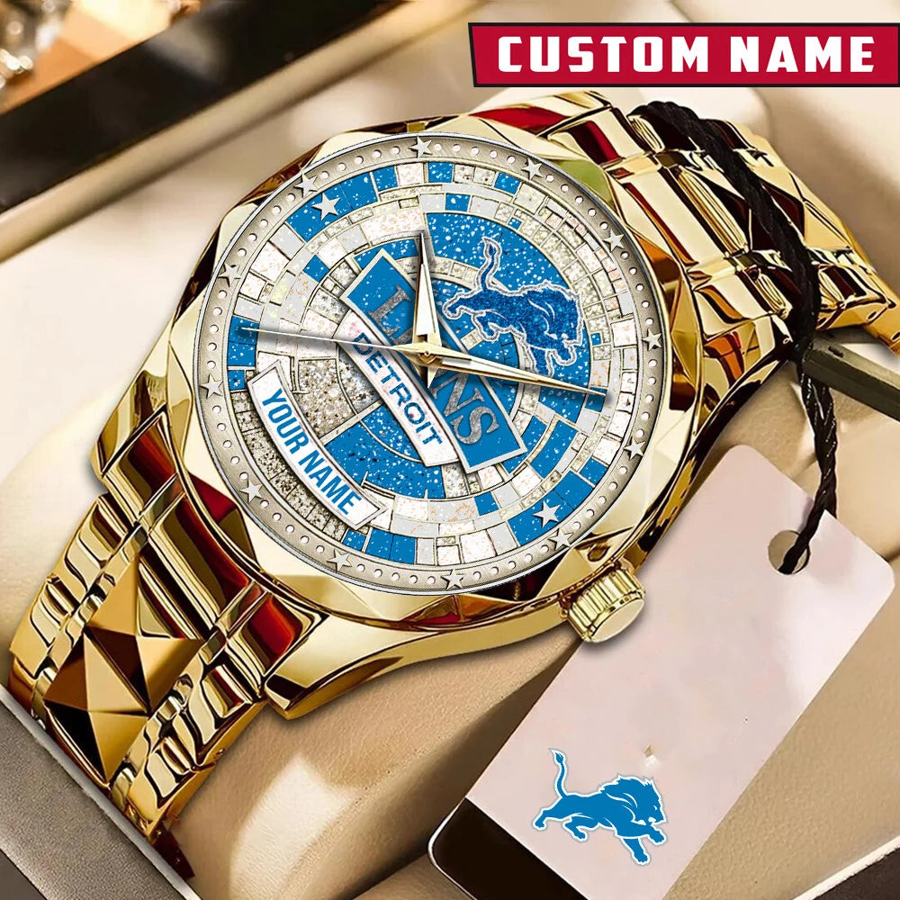 NFL Premium Luxury Stainless Steel Watch Custom Name Gift For Fan - Limited Edition