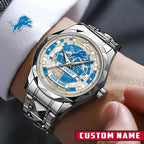 NFL Premium Luxury Stainless Steel Watch Custom Name Gift For Fan - Limited Edition