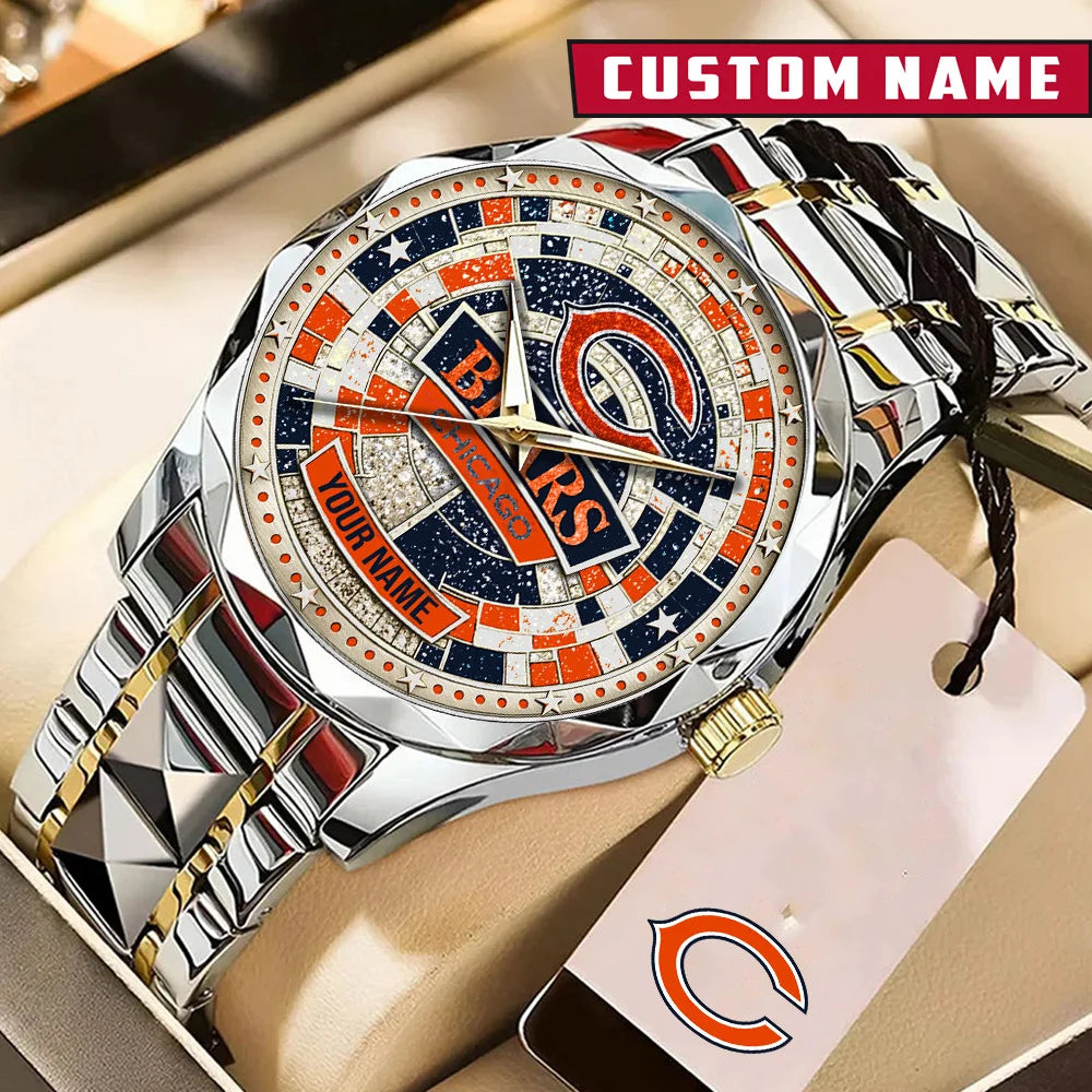 NFL Premium Luxury Stainless Steel Watch Custom Name Gift For Fan - Limited Edition