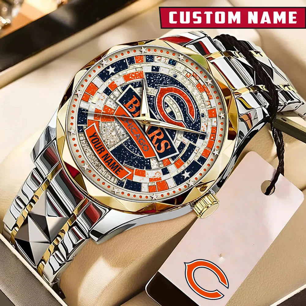 NFL Premium Luxury Stainless Steel Watch Custom Name Gift For Fan - Limited Edition