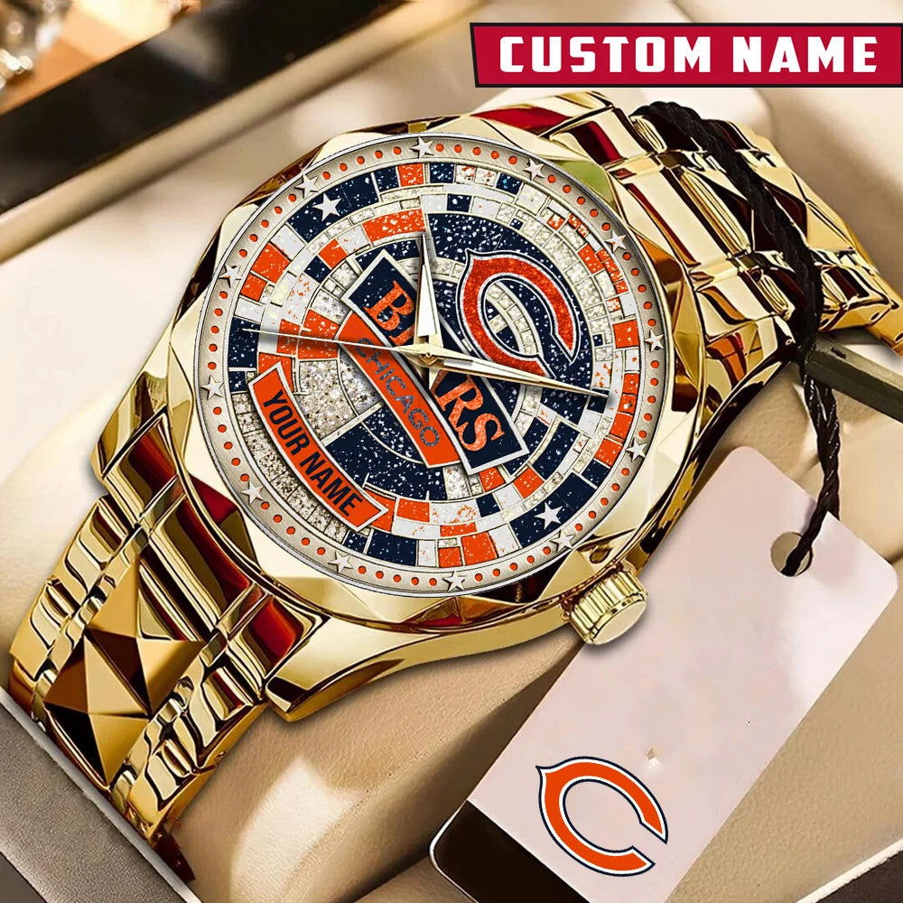 NFL Premium Luxury Stainless Steel Watch Custom Name Gift For Fan - Limited Edition
