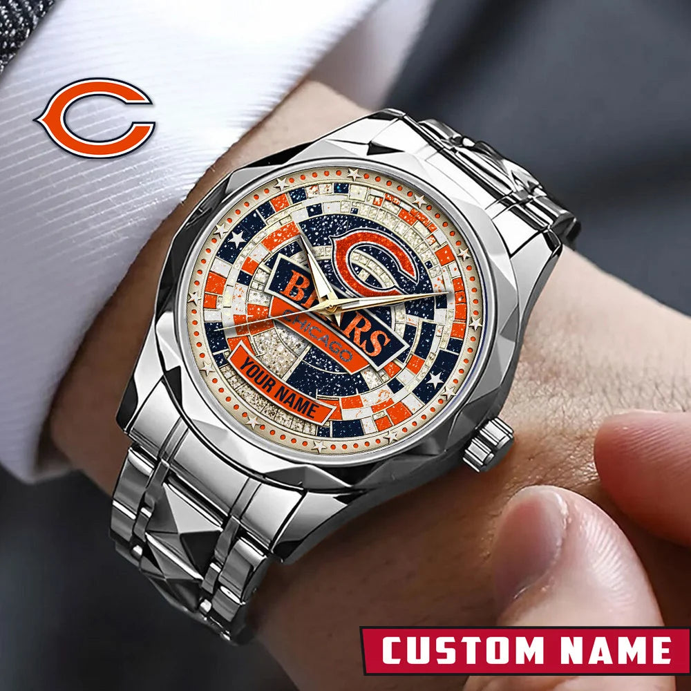NFL Premium Luxury Stainless Steel Watch Custom Name Gift For Fan - Limited Edition