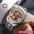 NFL Premium Luxury Stainless Steel Watch Custom Name Gift For Fan - Limited Edition