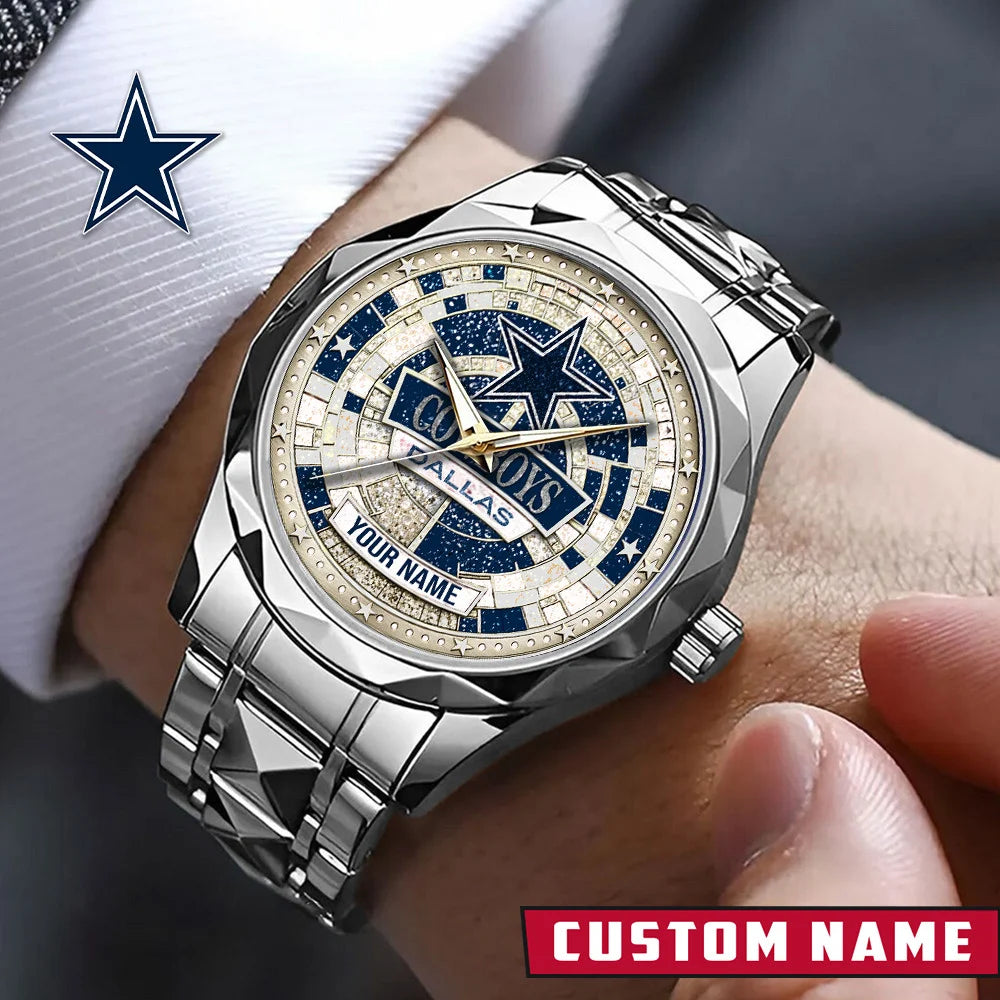 NFL Premium Luxury Stainless Steel Watch Custom Name Gift For Fan - Limited Edition