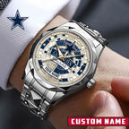 NFL Premium Luxury Stainless Steel Watch Custom Name Gift For Fan - Limited Edition