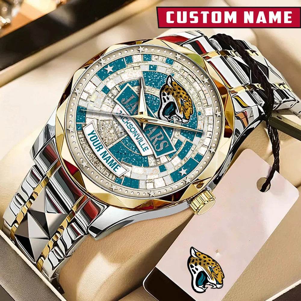NFL Premium Luxury Stainless Steel Watch Custom Name Gift For Fan - Limited Edition