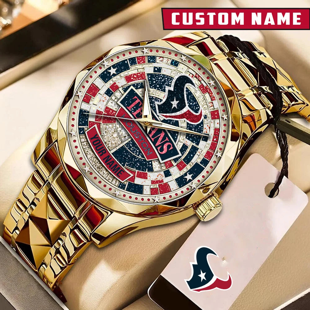 NFL Premium Luxury Stainless Steel Watch Custom Name Gift For Fan - Limited Edition
