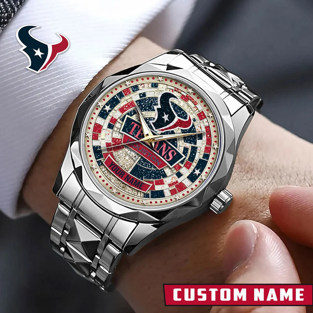 NFL Premium Luxury Stainless Steel Watch Custom Name Gift For Fan - Limited Edition