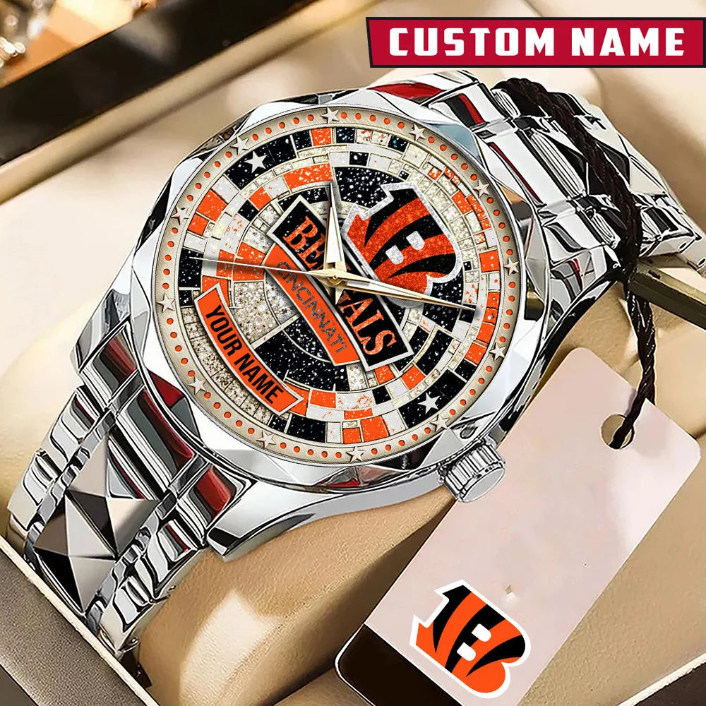 NFL Premium Luxury Stainless Steel Watch Custom Name Gift For Fan - Limited Edition