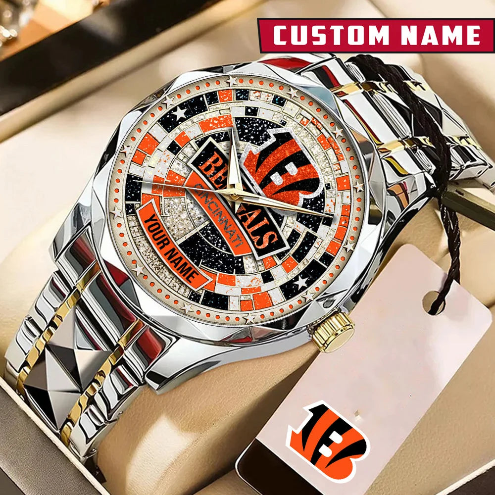 NFL Premium Luxury Stainless Steel Watch Custom Name Gift For Fan - Limited Edition