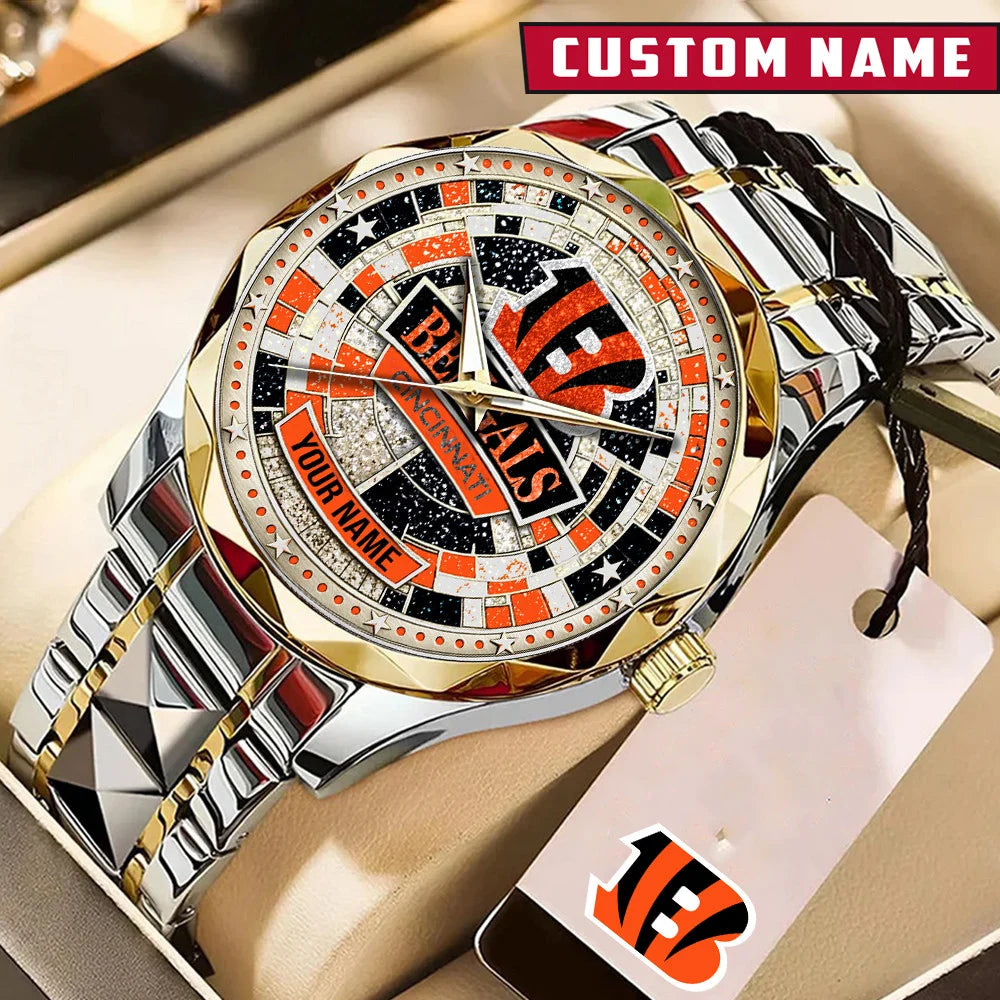 NFL Premium Luxury Stainless Steel Watch Custom Name Gift For Fan - Limited Edition