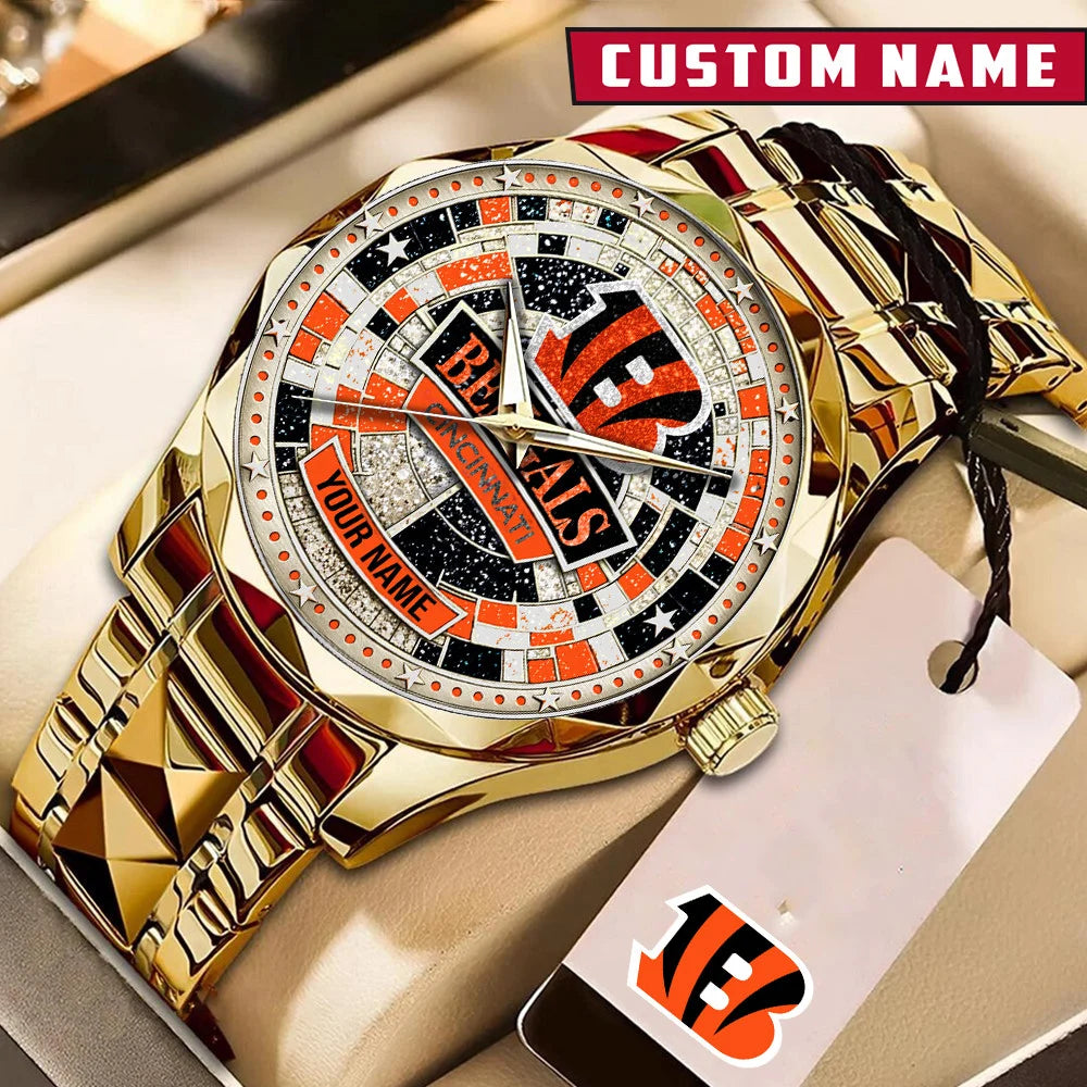 NFL Premium Luxury Stainless Steel Watch Custom Name Gift For Fan - Limited Edition