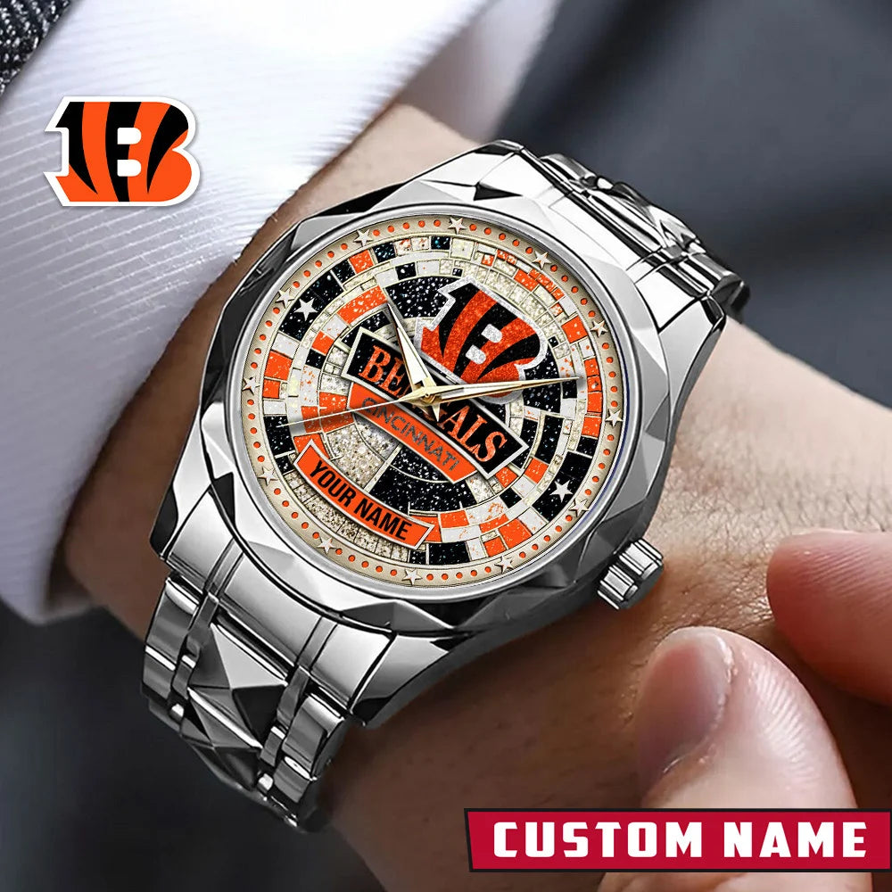 NFL Premium Luxury Stainless Steel Watch Custom Name Gift For Fan - Limited Edition