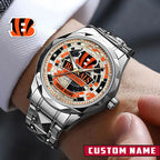 NFL Premium Luxury Stainless Steel Watch Custom Name Gift For Fan - Limited Edition