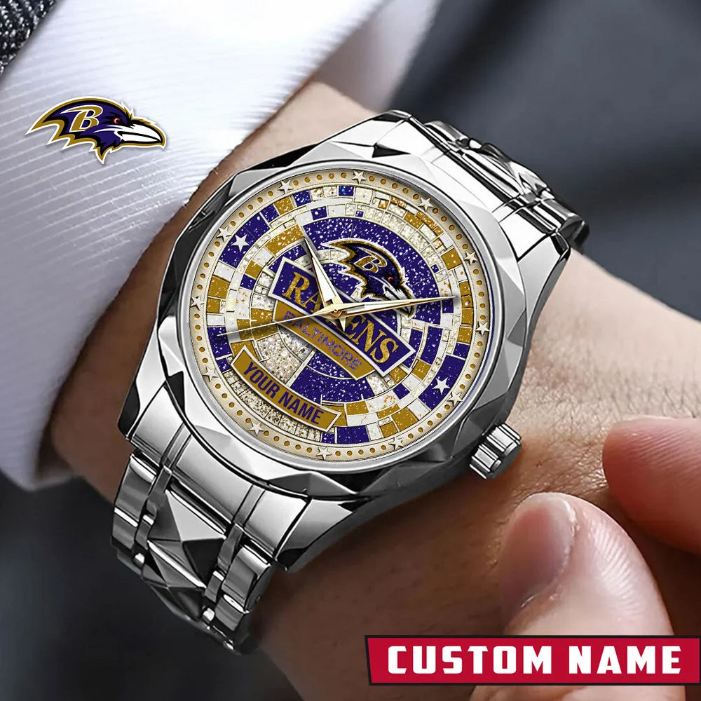 NFL Premium Luxury Stainless Steel Watch Custom Name Gift For Fan - Limited Edition