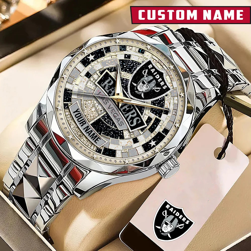 NFL Premium Luxury Stainless Steel Watch Custom Name Gift For Fan - Limited Edition