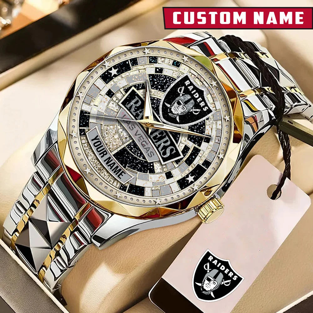 NFL Premium Luxury Stainless Steel Watch Custom Name Gift For Fan - Limited Edition
