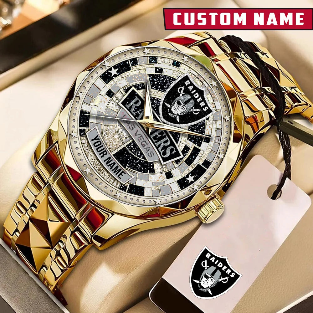 NFL Premium Luxury Stainless Steel Watch Custom Name Gift For Fan - Limited Edition