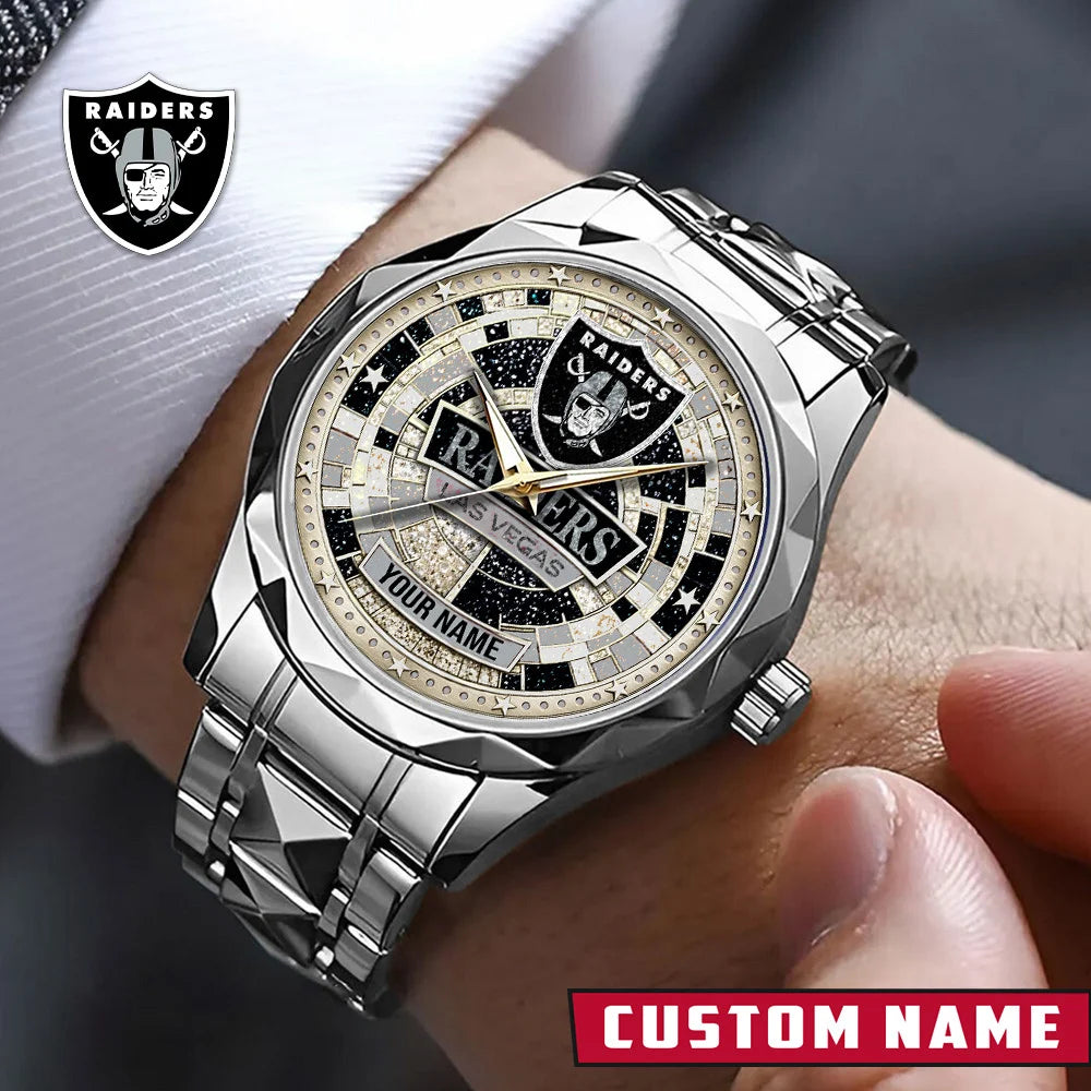 NFL Premium Luxury Stainless Steel Watch Custom Name Gift For Fan - Limited Edition