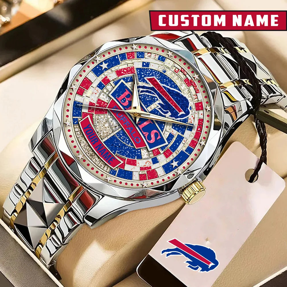 NFL Premium Luxury Stainless Steel Watch Custom Name Gift For Fan - Limited Edition