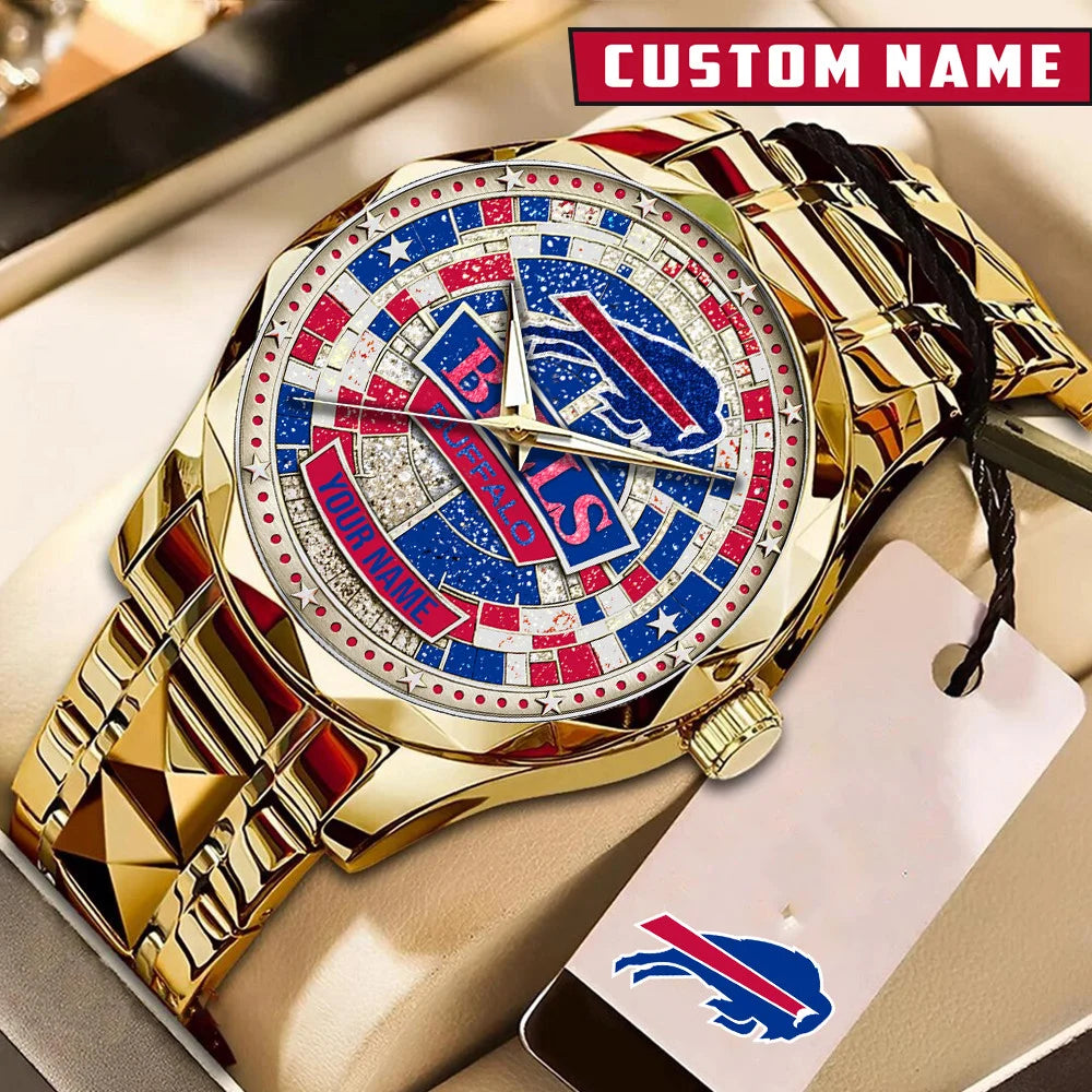 NFL Premium Luxury Stainless Steel Watch Custom Name Gift For Fan - Limited Edition
