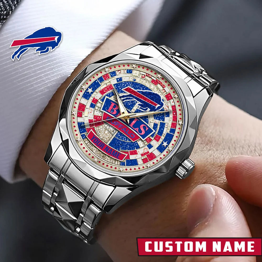 NFL Premium Luxury Stainless Steel Watch Custom Name Gift For Fan - Limited Edition