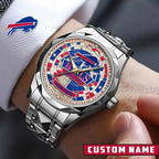 NFL Premium Luxury Stainless Steel Watch Custom Name Gift For Fan - Limited Edition