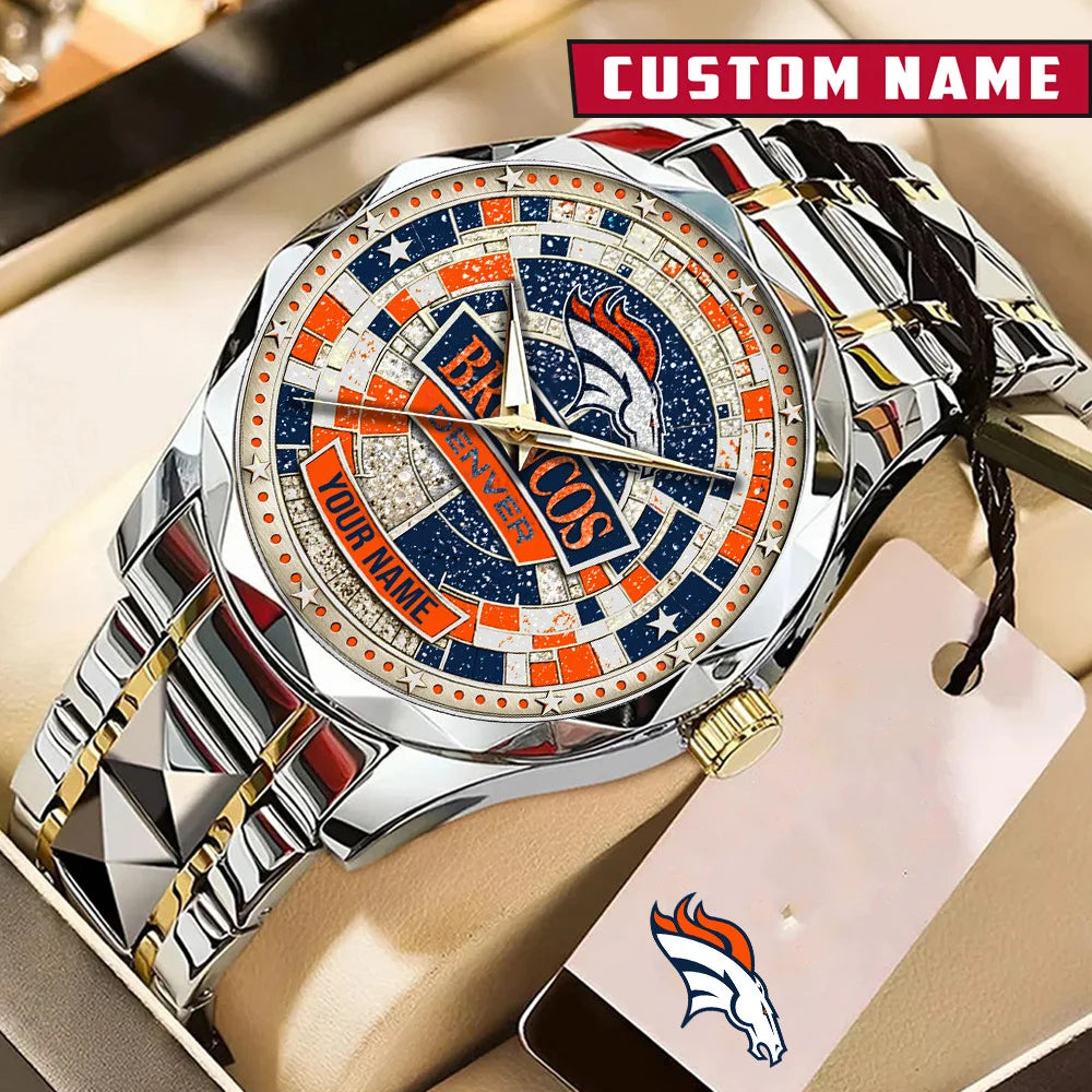 NFL Premium Luxury Stainless Steel Watch Custom Name Gift For Fan - Limited Edition