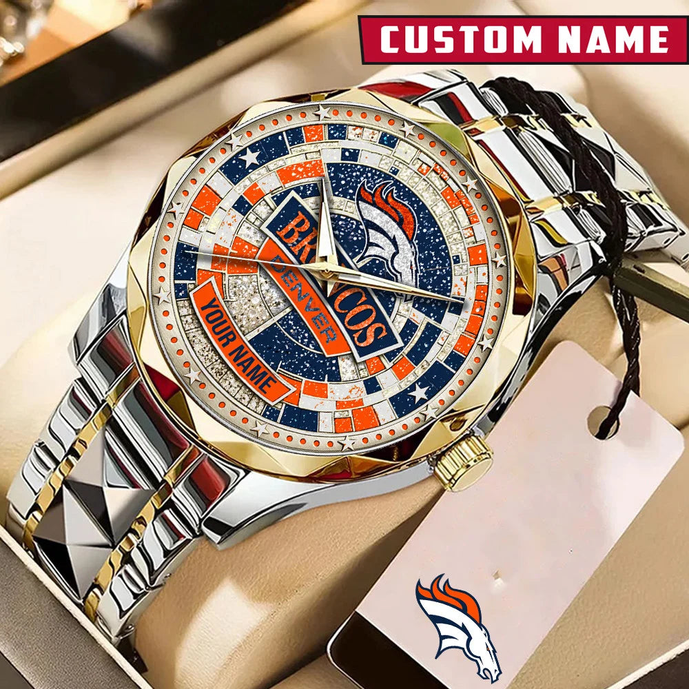 NFL Premium Luxury Stainless Steel Watch Custom Name Gift For Fan - Limited Edition