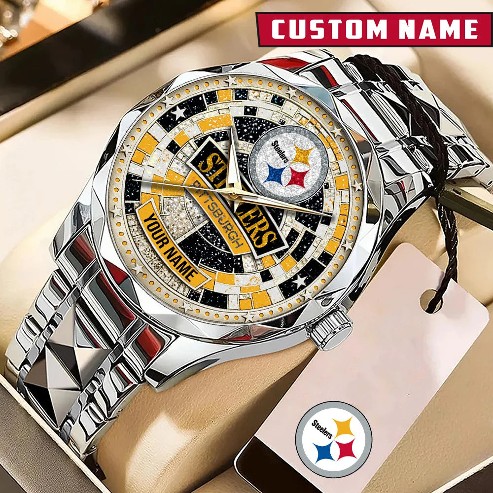 NFL Premium Luxury Stainless Steel Watch Custom Name Gift For Fan - Limited Edition