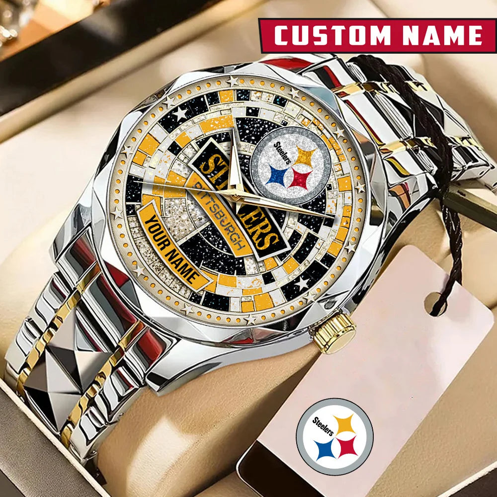NFL Premium Luxury Stainless Steel Watch Custom Name Gift For Fan - Limited Edition