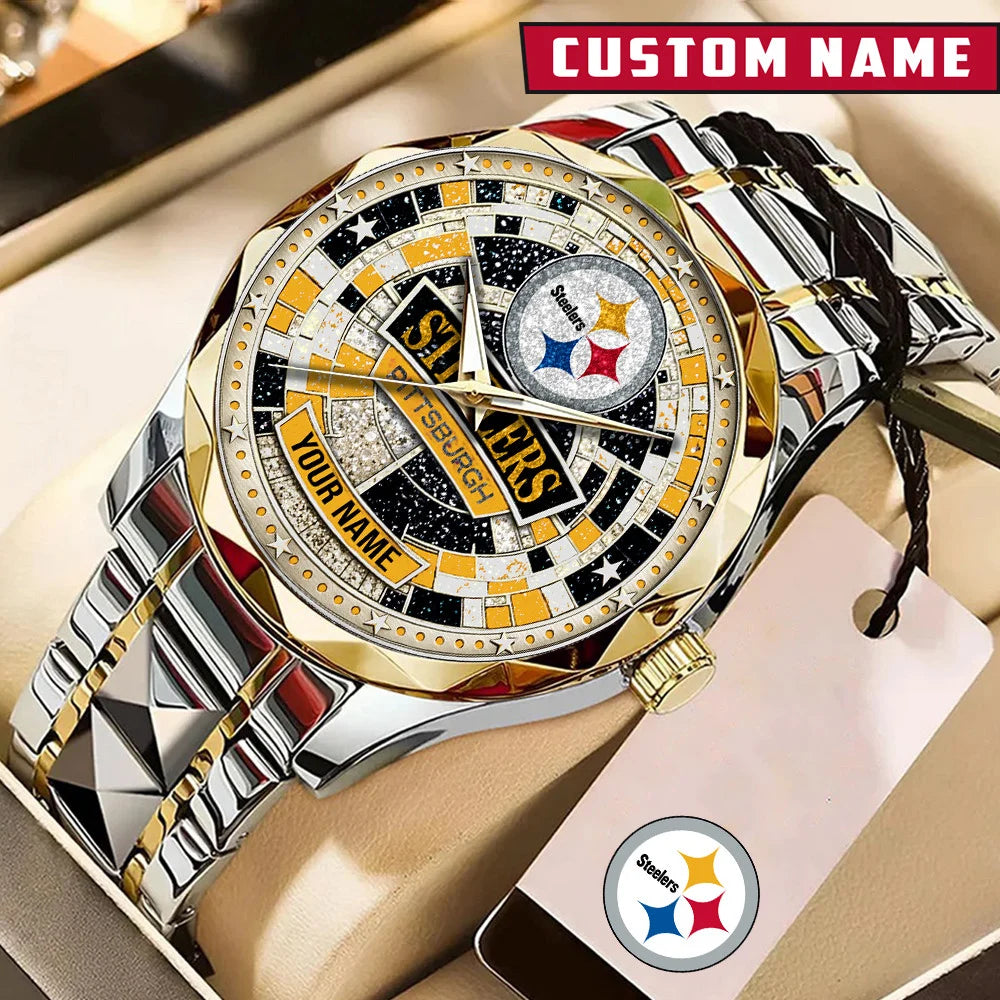 NFL Premium Luxury Stainless Steel Watch Custom Name Gift For Fan - Limited Edition