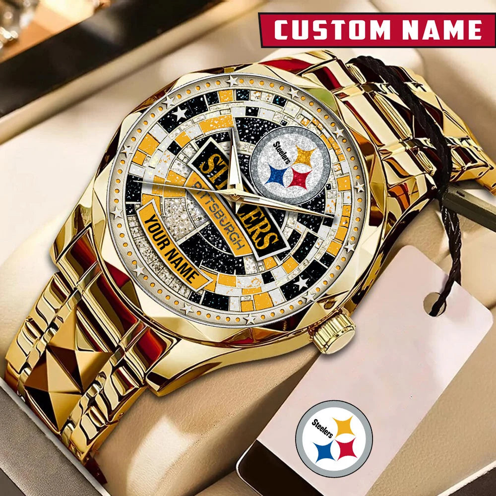 NFL Premium Luxury Stainless Steel Watch Custom Name Gift For Fan - Limited Edition