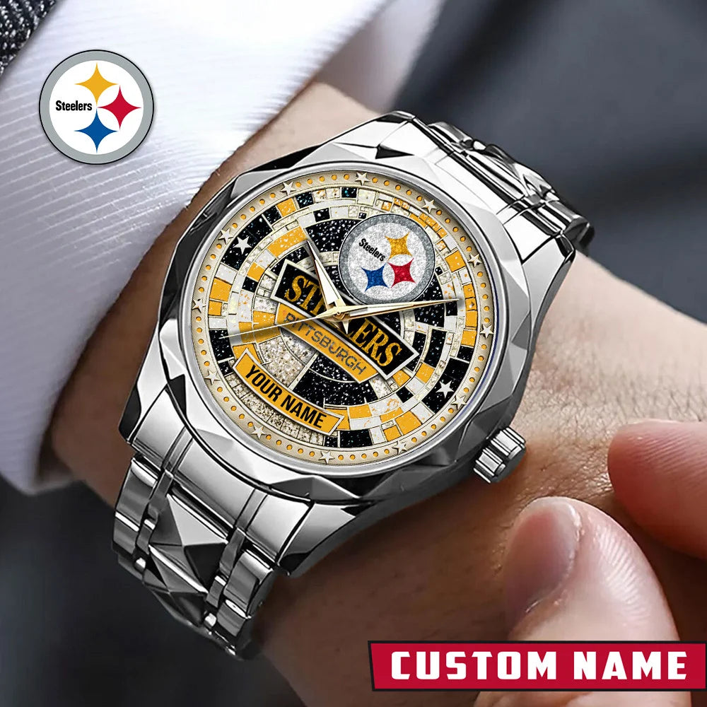 NFL Premium Luxury Stainless Steel Watch Custom Name Gift For Fan - Limited Edition