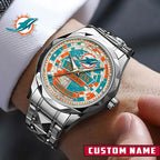 NFL Premium Luxury Stainless Steel Watch Custom Name Gift For Fan - Limited Edition
