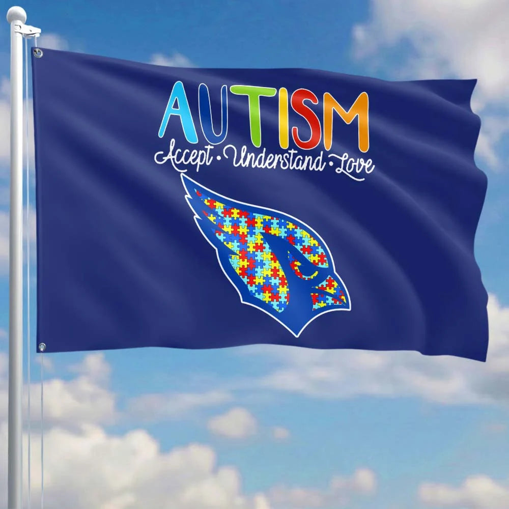 Premium Double-Sided NFL Autism Awareness Flag