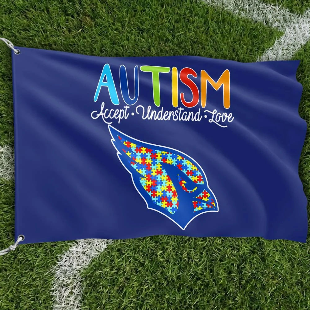 Premium Double-Sided NFL Autism Awareness Flag