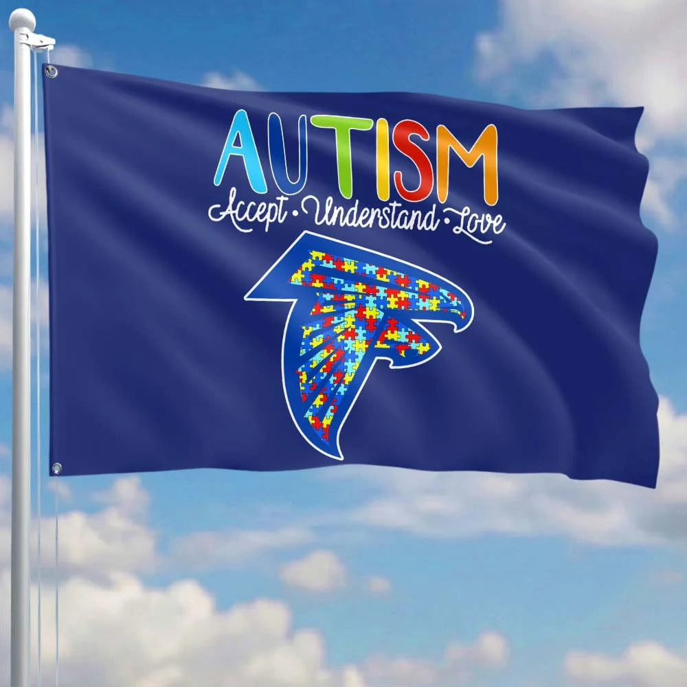 Premium Double-Sided NFL Autism Awareness Flag
