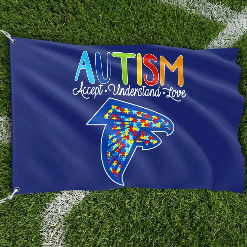 Premium Double-Sided NFL Autism Awareness Flag