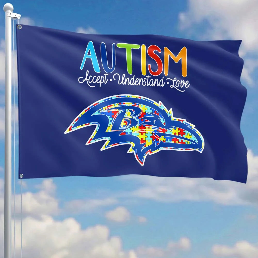 Premium Double-Sided NFL Autism Awareness Flag