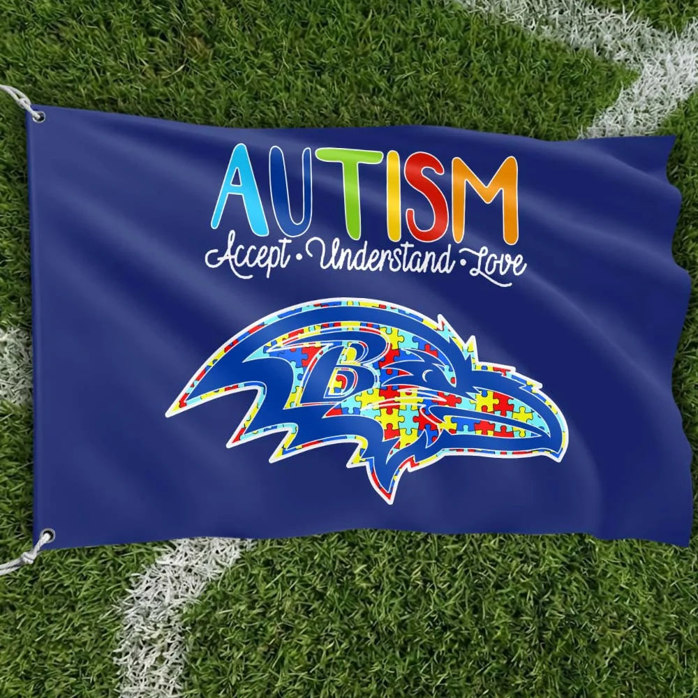 Premium Double-Sided NFL Autism Awareness Flag