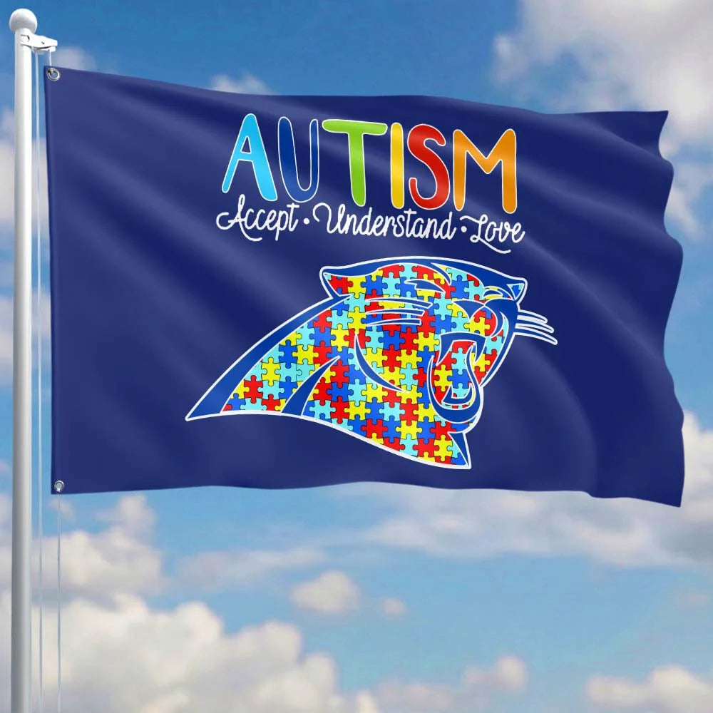Premium Double-Sided NFL Autism Awareness Flag