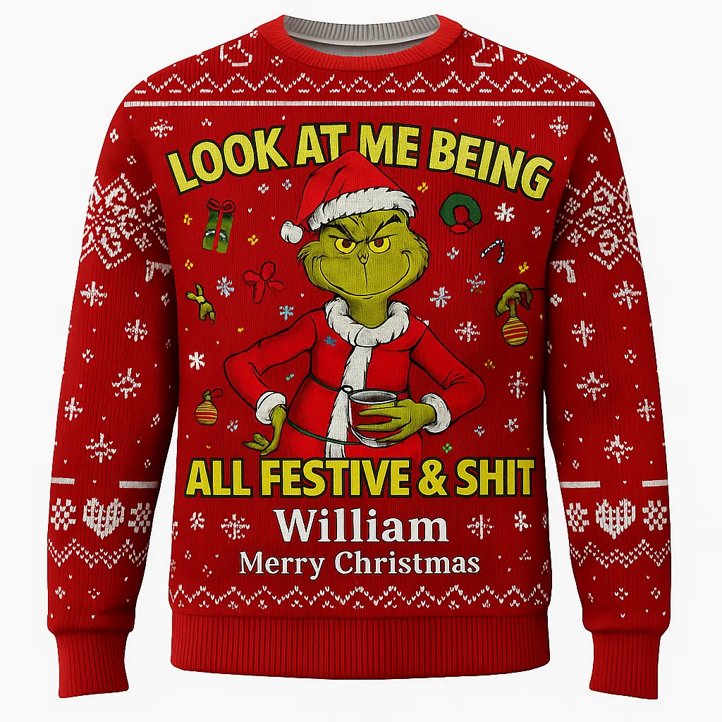 Maturelion Sweater ALL FESTIVE & SHIT Christmas Ugly Sweater