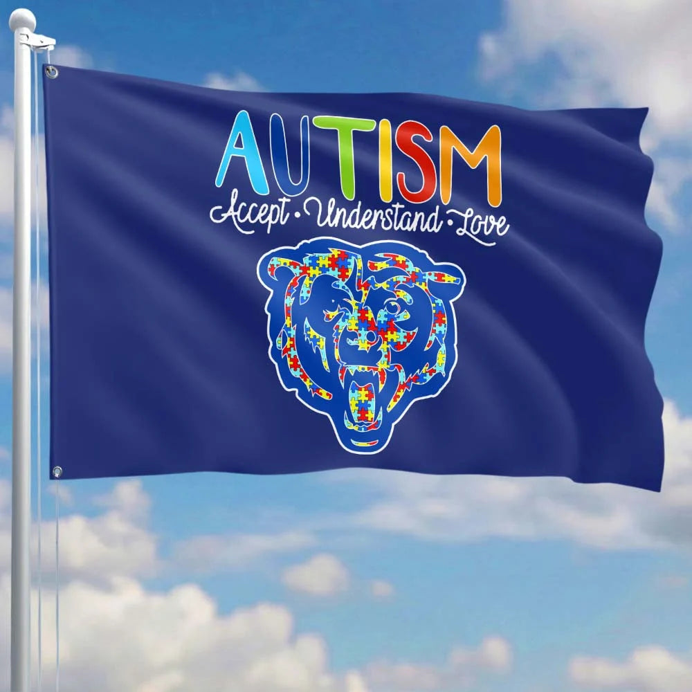 Premium Double-Sided NFL Autism Awareness Flag