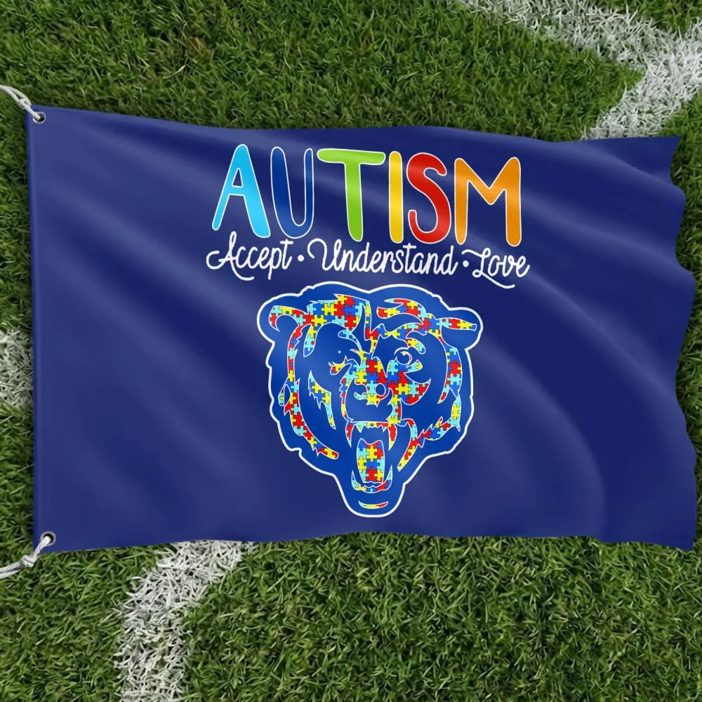 Premium Double-Sided NFL Autism Awareness Flag